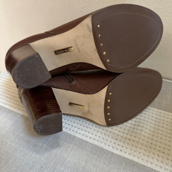 Louise Et Cie Ankle Boots Brown Leather Round Toe Size 7.5/37.5 - Picture 8 of 8